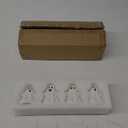 4PCS Ceramic Ghost Light Up Decor, Cute Ghost Halloween Decor, Small White Ghost Figurine Timer Led Ghost Figurines for Desk Tabletop CenterpiecesHalloween Decoration Indoor