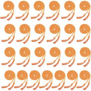 25 Pieces Graduation Honor Cord Rayon Braided Honor Cords with Tassel for Graduation Students Bachelor Master Doctoral Gown Grad Decor (Orange with White)