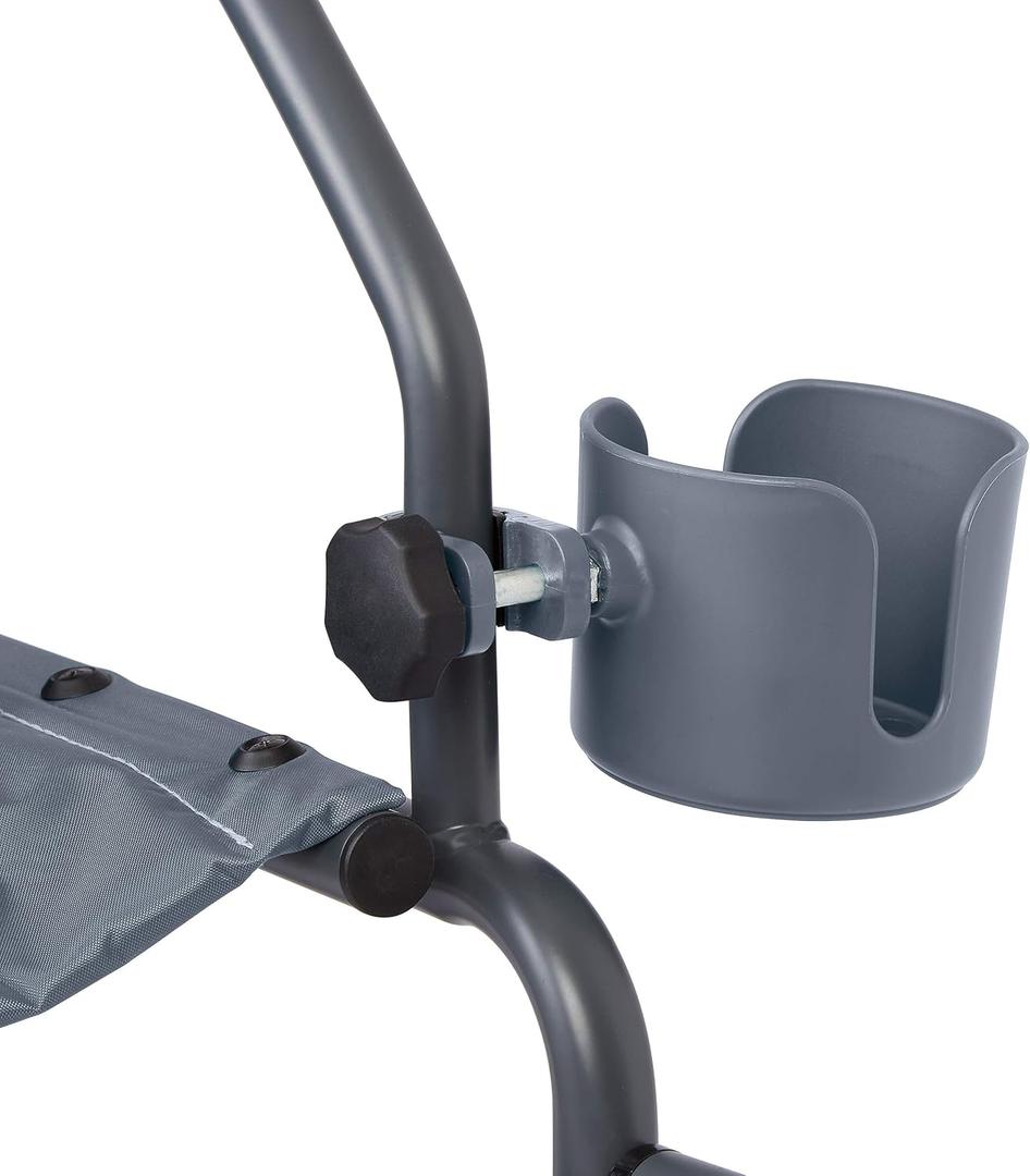 Medline Universal Cup Holder, Gray - Versatile Mobility Accessory for Rollator Walkers, Transport Chairs, and Wheelchairs (Grey)