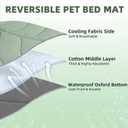PUPTECK Dog Cooling Mat, 37”x33” Reversible Pet Self-Cooling Bed for Dogs, Thick & Soft Pet Cool Blanket Crate Kennel Pad, for Summer Indoor Outdoor, Green L