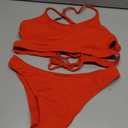 ZAFUL Women's Tie Back Padded High Cut Bralette Bikini Set Two Piece Swimsuit Size M