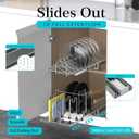 Pots and Pans Pull Out Organizer Under Cabinet, Adjustable Slide Out Pan and Pot Lid Rack Holder, Wire Dividers Kitchen Organization And Storage, Full-Extension Rail 12" W X 20" D