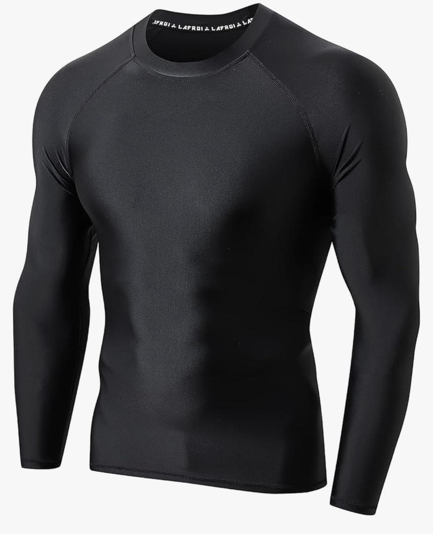 LAFROI Men's Long Sleeve UPF 50+ Sun Protection Shirt Compression BJJ Swim Rash Guard, Size XL