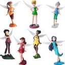 Grostmend Tinkerbell Party Decorations Mini Fairy Figurines Fairies for Fairy Garden Accessories Tinkerbell Cake Topper Miniature Figurines Decor Doll Birthday Gifts for Girls
