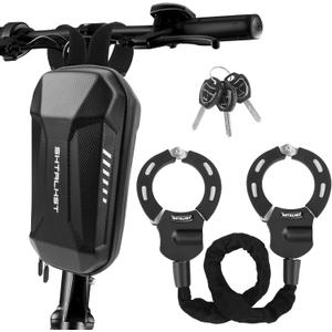 Scooter Lock, Universal Scooter Bag, Electric Scooter Accessories, Electric Scooter Locks Anti Theft, Rugged Secure Chain Locks for Bikes, Scooters, Segway Ninebot and NIU,Black