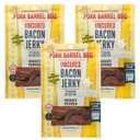 Pork Barrel BBQ Honey Pepper Bacon Jerky - Uncured Snacks, Slow Cooked Bacon, Nitrate and Nitrite Free, Gluten Free Protein Snack, 2 oz - Pack of 3