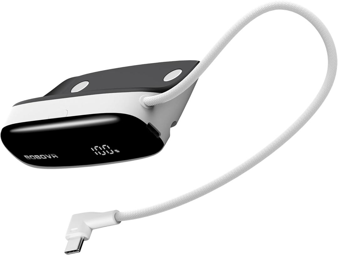 BOBOVR PD100 2-in-1 Charging Dock & 30W USB-C PD Power Bank for B100 Battery Two-Way Fast Charge, Built-in Cable, Multiple Ports (Dock Only Without Battery)
