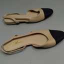 Athlefit Slingback Flats for Women Square Pointed Toe Two Toned Flats Wedding Pumps for Women, Size 9