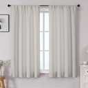 OWENIE Sally Natural Blackout Curtains for Bedroom 63 Inch Length 2 Panels Set, Solid Thermal Insulated Room Darkening Rod Pocket Window Treatment Curtains Blackout Drapes, W40 x L63 Inch
