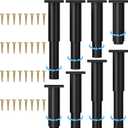 Wlrrcwdttc Metal Adjustable Furniture Legs 5.12-9.45 inch, Sofa Legs Cabinet Legs Adjustable Height Replacement Support Legs for Bed/Couch/Dresser/Chair/Coffee Table,Legs for Furniture Set of 8-Black