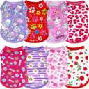 8PCS/Pack Dog Shirts Pink for Medium Dog Girl Female Sleeveless T Shirts Cats Doggie Puppy Tank Top Tee Vest