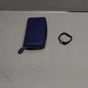 Womens Wallet RFID Blocking Genuine Leather Zip Around Wallet Clutch Wristlet Travel Long Purse for Women (Blue)