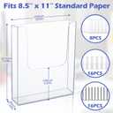 Ripeng 8 Pack Brochure Holder Wall Mount 8.5 x 11 Inch Clear Flyer Stand Acrylic Magazine Booklet Display Stand Plastic File Mail Literature Pamphlet Holder for Paper Organizer Rack Display