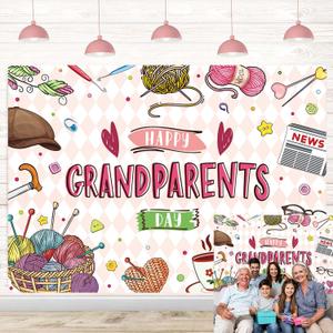 Happy Grandparents Day Backdrop Pink Grandparents Ever Photo Backdrop, 7X5FT
