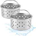 2pcs Kitchen Sink Drain Basket, 3-inch 304 Stainless Steel Drainage Filtration Basket with Handle for Kitchen Sink Strainer Replacement(1.57" Depth)