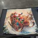 Christmas Pillow Covers 18x18 inch Set of 4, Christmas Decorations Snowman Santa Elk Sleigh Truck Plaid Winter Holiday Decor, Merry Christmas Throw Cushion Cases for Sofa Couch Living Room Home Decor 