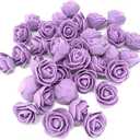 Artificial Flowers 100PCS 3cm Mini Fake Roses for DIY Wedding Bouquets Centerpieces Party Baby Shower Home Decorations (Lavender)