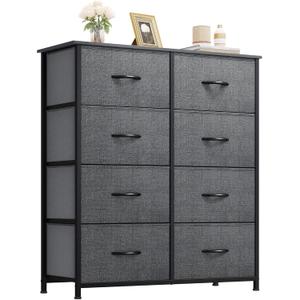 YITAHOME 8 Drawers Fabric Dresser - Storage Tower Unit Organizer Unit for Living Room & Closets - Sturdy Steel Frame & Easy Pull Fabric Bins (A-dark Grey) YITAHOME 8 Drawers Fabric Dresser - Storage Tower Unit Organizer Unit for Living Room & Closets - Sturdy Steel Frame & Easy Pull Fabric Bins (A-dark Grey)