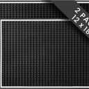 Bar Mat 2-Pack, 18 x 12 Rubber Coffee Bar Mats for Countertop, Bartending, Home Use, Spill Protection and Coffee Stations, Ideal Matt for Cocktail, Whiskey and Espresso (Black)