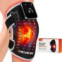 Red Light Therapy for Knee & Shoulder, Upgraded 72 LED Cordless 5000mAh Knee Massage Brace With 5 Vibration, 660nm & 850nm Infrared Red Light Therapy Heated Wrap Device