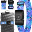 Slohif Luggage Straps TSA Lock for Suitcases - Travel Belt TSA Approved Accessories Luggage Identifiers Carry On Bag with Buckle Nylon Adjustable Band for Add a Bag Butterflies