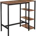 VASAGLE Bar Table with Sturdy Metal Frame, Easy Assembly, Industrial Design, 23.6 x 42.9 x 39.4 inches, Rustic Brown