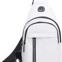 Sling Backpacks Chest Shoulder Crossbody Purse Surper Light Handbag for Travel Running Cycling for Men (White 1)