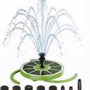 AISITIN 3.5W Solar Bird Bath Fountain with Built-in 1800mAh Battery, Solar Water Pump with 8 Nozzles, Solar Powered Floating Fountain for Outdoor Garden, Birdbath, Pond, Pool, Fish Tank - Dark Green