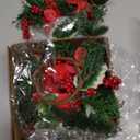 2 Pieces Christmas Candle Rings Wreaths,Artificial Flower Red Berries Candle Holders,Christmas Ornaments Xmas Garland Wedding Home Table Centerpieces Kitchen Decors