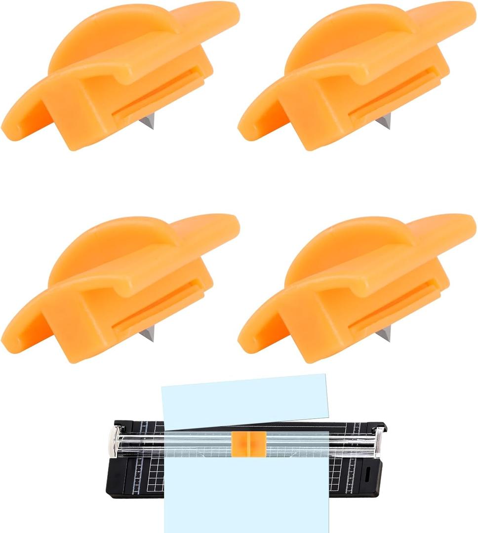 4 Pack Triple Track Blade Replacement for Fiskars Paper Trimmer,High Profile Style I Carbon Steel Titanium Coated Craft Knife Blades for Portable Craft Paper Cutter Trimmer