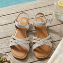 SM NEW YORK SILVER SANDALS SIENNA STYLE SIZE 5