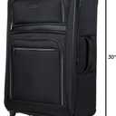 6 x Kenneth Cole REACTION Rugged Roamer Lightweight Softside Expandable 8-Wheel Spinner Luggage, Black, 28-Inch Checked