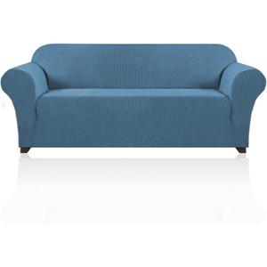 PrinceDeco Couch Covers for 3 Cushion Couch Sofa Pet Friendly Extra Large Couch Cover for Oversized Sofa Washable Furniture Protector Fitted Sofa Slipcovers Stay in Place(XL Sofa, Dusty Blue)