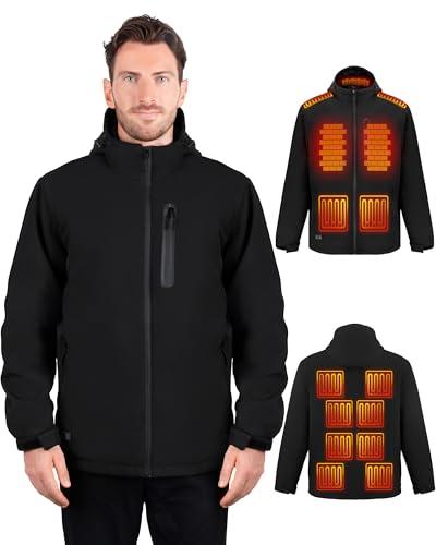 Heated Jacket for Men, Electric Heated Jacket with 3 Modes & 15 Heat Zones, Men's Windproof Heating Jackets for Skiing Golf L