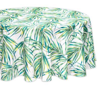 YiHomer Indoor Outdoor Tabletop for Spring Summer Decorations Picnics and Dinner Parties Stain and Water Resistant Palm Leaves Dream Tablecloth 70 Round