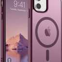SUPFINE Magnetic for iPhone 11 Phone Case (Compatible with MagSafe)(Military Grade Drop Protection) Translucent Matte Shockproof Phone Case,Wine Red