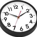 AKCISOT 18 Inch Wall Clock Large Silent Non-Ticking Wall Clocks Battery Operated - Analog Classic Clock Decorative for Living Room, Office, Home, School (Black)