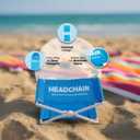 HeadChair Vintage Beach Lounger Headrest | Compact Folding Beach Pillow (Retro Red)