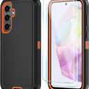 ONOLA Compatible with Samsung Galaxy S26 Case with HD Screen Protector, Heavy Duty Shockproof & Dropproof 3-Layer Cover Phone Case for Galaxy S26 6.3''BlackOrange