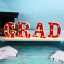 Demissle 4 Graduation Party Decorations 2026 Grad LED Marquee Letters Graduation Table Light Up Sign for Kindergarten Preschool High School College Class of 2026 Grad Party Supplies(Red)