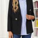 OMSJ Womens Striped Button Down Shirts Casual Long Sleeve Stylish Collared Office Work Blouses Tops (M)