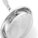 Stainless Steel PanNon-Toxic PFAS, PFOA & PTFE Free, Compatible With All Cooktops & Induction Safe, Oven Safe Pan for Searing & Sauting, Long Lasting Cookware.8.10.12 In (8-Inch)