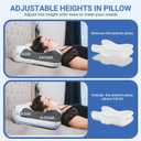 Elviros CPAP Pillow for Sleeping, HSA/FSA Ergonomic Adjustable Height Neck Support Memory Foam Bed Pillow for CPAP Users with Sleep Apnea, Suitable for Side and Back Sleepers