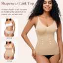 BRABIC Compression Tank Top for Women - Compression Tanks Shapewear Tummy Control Body Shaper V Neck Camisole Tops (X-Large, Beige)