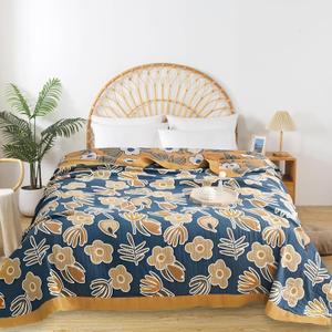 Boho Throw Blanket for Bed - 100% Pure Cotton Ultra Soft Rustic Quilt - Farmhouse Decor Bed Blankets, All Season Rustic Throw for Sofa Couch Chair(60"x80", Floral)