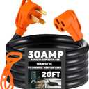 Xuhal 20 ft NEMA 10-30P to 14-50R EV Charger Adapter Cord 3 Prong Old Dryer Outlet to Level 2 EV Charging Power Cord with Handle (Only for 3 Prong L-Shaped Old Dryer NEMA 10-30R Outlet) ETL Listed