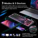 H98 Wireless Mechanical Keyboard,96-Key Hot-Swappable Wired Gaming Keyboard,Tri-Mode Bluetooth 5.0 2.4G USB-C,1.14" Color Screen,Double Knob,6000mAh,RGB,PBT Keycaps for PC Mac iPad-Black