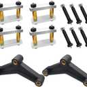 LLANNDER Heavy Duty Greaseable Tandem Trailer Axle Shackle Kit 3.125" Shackles Tandem Axle for Double Eye Springs