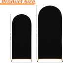 Wedding Arch Cover Spandex Arch Backdrop Cover 7.2FT,6FT Set of 2 Arch Covers Stretchy Backdrop for Wedding Birthday Party Decoration Baby Shower Banquet (Black)