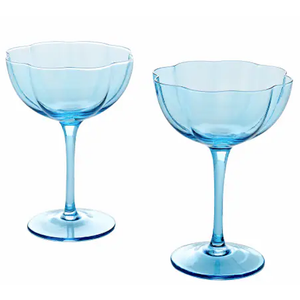 Tabletops Gallery 2 Piece Coupe Glass Set - Blue, 2 pc